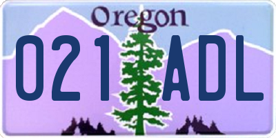 OR license plate 021ADL