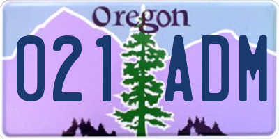 OR license plate 021ADM