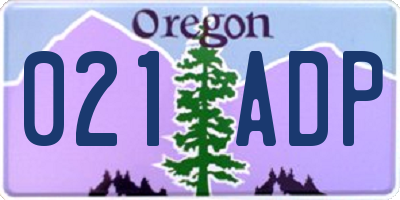 OR license plate 021ADP
