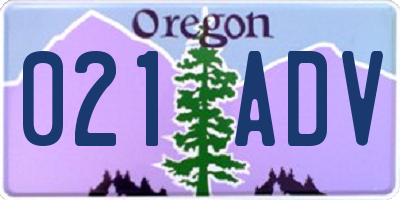 OR license plate 021ADV