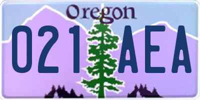 OR license plate 021AEA