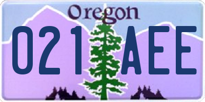 OR license plate 021AEE