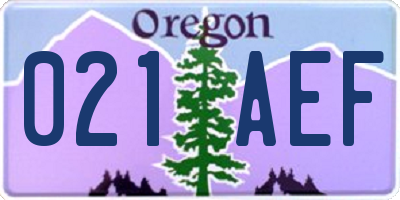 OR license plate 021AEF