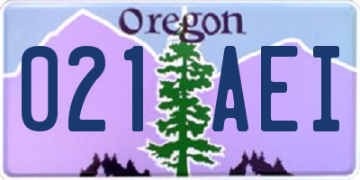 OR license plate 021AEI