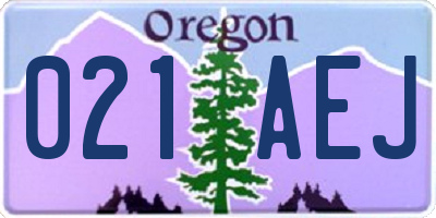 OR license plate 021AEJ