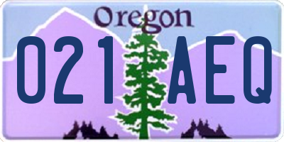 OR license plate 021AEQ