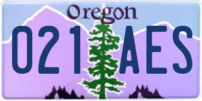 OR license plate 021AES