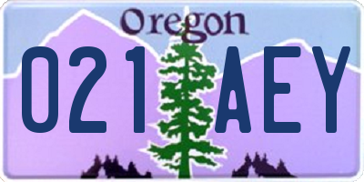 OR license plate 021AEY