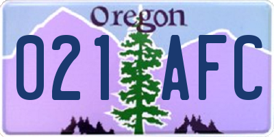 OR license plate 021AFC