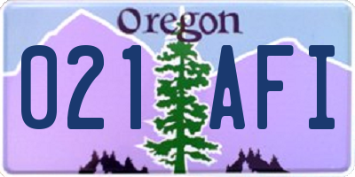 OR license plate 021AFI
