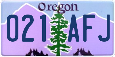 OR license plate 021AFJ
