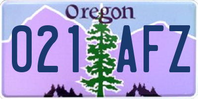 OR license plate 021AFZ
