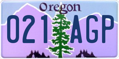 OR license plate 021AGP