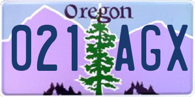OR license plate 021AGX