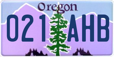 OR license plate 021AHB