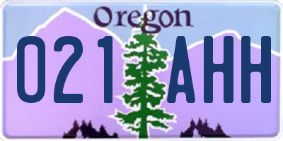 OR license plate 021AHH