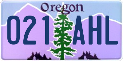 OR license plate 021AHL