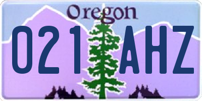 OR license plate 021AHZ