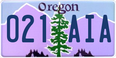 OR license plate 021AIA