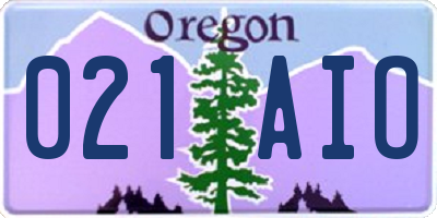 OR license plate 021AIO