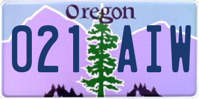 OR license plate 021AIW