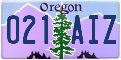 OR license plate 021AIZ