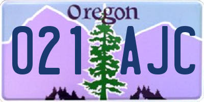 OR license plate 021AJC