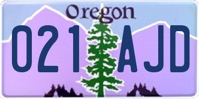 OR license plate 021AJD