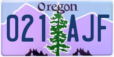OR license plate 021AJF