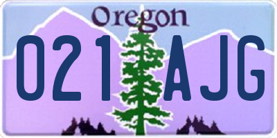 OR license plate 021AJG