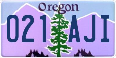 OR license plate 021AJI