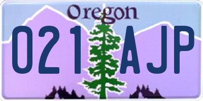 OR license plate 021AJP