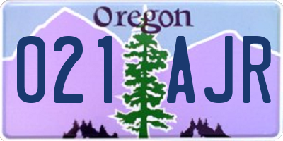 OR license plate 021AJR