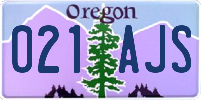 OR license plate 021AJS