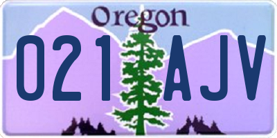 OR license plate 021AJV