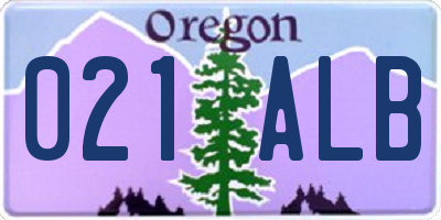 OR license plate 021ALB