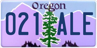 OR license plate 021ALE