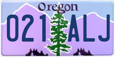 OR license plate 021ALJ