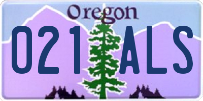 OR license plate 021ALS