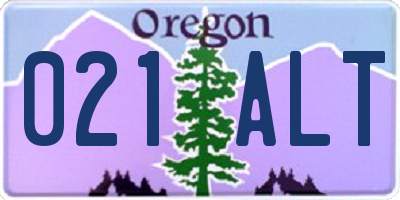 OR license plate 021ALT