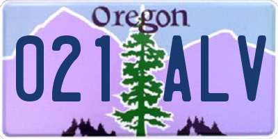 OR license plate 021ALV
