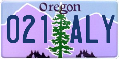 OR license plate 021ALY