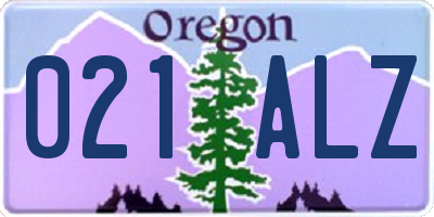 OR license plate 021ALZ