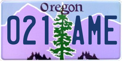 OR license plate 021AME