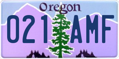 OR license plate 021AMF