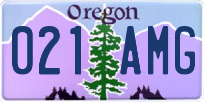 OR license plate 021AMG