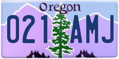 OR license plate 021AMJ