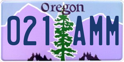 OR license plate 021AMM