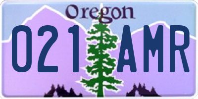 OR license plate 021AMR
