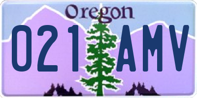 OR license plate 021AMV